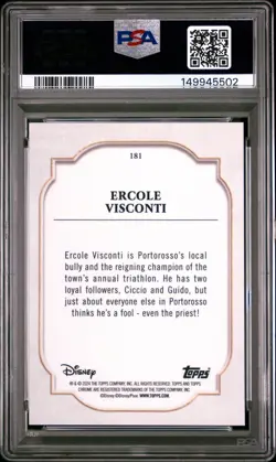 2024 TOPPS CHROME DISNEY BLACK & WHITE SPECKLE #181 ERCOLE VISCONTI 25/101 PSA 9 - Image 2