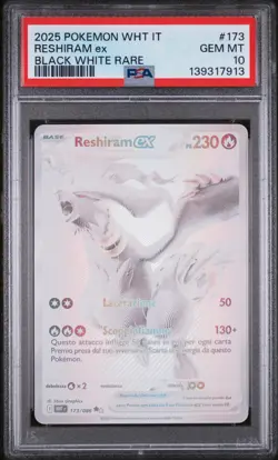 Pokemon PSA 10 Reshiram #173 WHT IT Black White Rare 2025 Italiano - Image 2