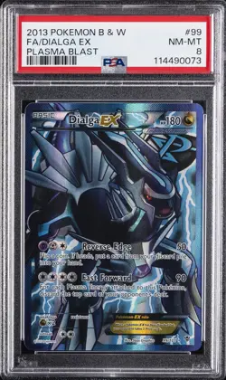 2013 POKEMON BLACK & WHITE PLASMA BLAST #99 FULL ART/DIALGA EX PSA 8 - Image 1