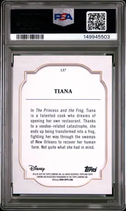 2024 TOPPS CHROME DISNEY BLACK & WHITE SPECKLE #137 TIANA 59/101 PSA 9 - Image 2
