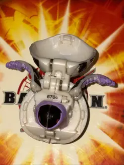 Bakugan Preyas White Pearl Black Darkus B1 Classic 670G G-Power Change RARE - Image 4