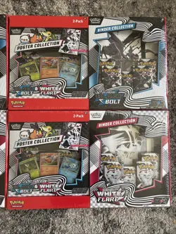 Pokemon Binder + Poster Collection Black Bolt & White Flare Sam's Club Lot of 4 - Image 3