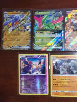Pokemon 5 Card Lot Holos EX, V And Rare Cards , Great Value Set Building Lot36 - Image 2