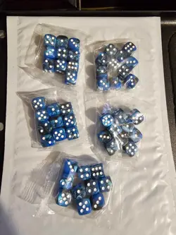 BLUE & BLACK 12MM D6 DICE SET OF 50 MTG MAGIC THE GATHERING WARHAMMER D&D RPG - Image 1