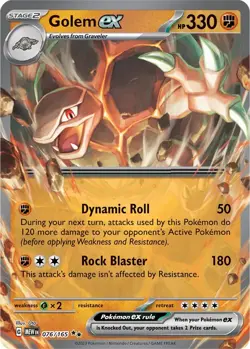 3 X Pokemon TCG English Scarlet and Violet 151 (MEW) 076/165 Golem EX NM - Image 1