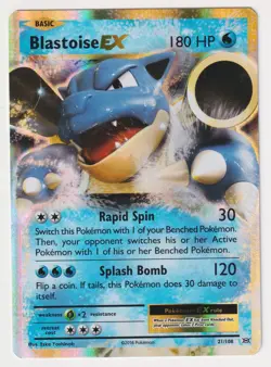 Blastoise EX Holo 21/108 Evolutions Pokemon LP - Image 1