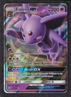 Pokemon TCG Espeon GX 61/149 Rare Sun & Moon Base Set Near Mint Condition - Image 1