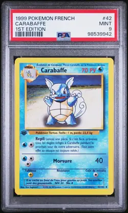 Carte Pokemon Carabaffe 42/102 Set de base Edition 1 PSA 9 - Image 2