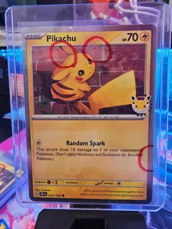 Pikachu 051/162 Pokemon Day STAMPED Cosmos Pokemon Day Promo 3 SWIRLS 🌀🌀🌀 - Image 2