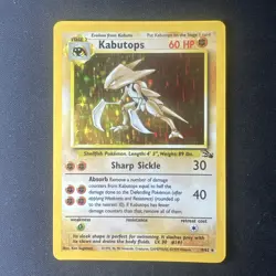 Pokemon Fossil Kabutops Holo Card Vintage WOTC 9/62 NM 1999 - Image 1