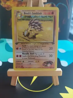 Pokemon TCG Brock's Sandslash 36/132 1st Edition Gym Challenge Non Holo Card NM - Image 1