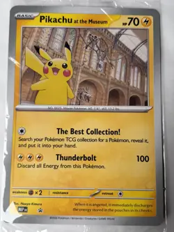 Pikachu At The Museum, Pokemon X Natural History Museum Jumbo Promo Card NEW GSP - Image 2