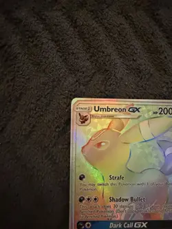 Pokemon Umbreon GX TCG Sun & Moon Holo Card 154/149 Secret Rainbow Rare - Image 3