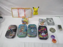 Pokemon Tin Bundle With Cards Etc - Image 1