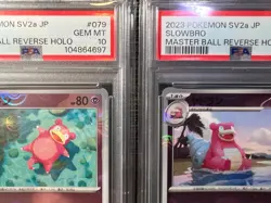 PSA 10 Slowpoke Slowbro 079 080/165 Master Ball Holo 151 Pokemon Card GEM MINT - Image 3