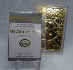 Pokemon Jigglypuff 23K Gold Plated Trading Card with Sealed COA 1999 Burger King - Image 4