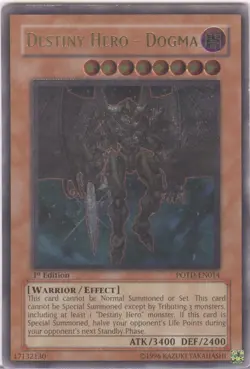 DESTINY HERO- DOGMA YU-GI-OH TCG 1ST EDITION ULTIMATE RARE #POTD-EN0014 - Image 1