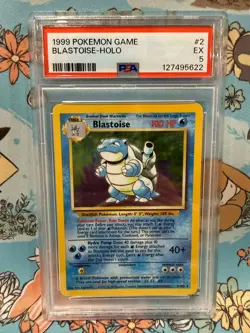 Blastoise Pokemon Base Set Holo 1999 Wizards of The Coast (WOTC) 2/102 PSA 5 - Image 1
