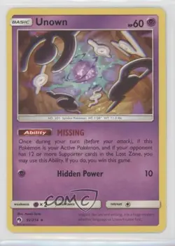 Unown Pokemon Sun & Moon Lost Thunder #92 - Image 1