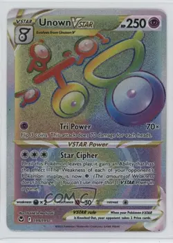 Secret - Unown VSTAR Pokemon Sword & Shield Silver Tempest #199 - Image 1