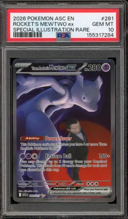 Pokemon Team Rocket's Mewtwo ex Mega Dream ex JPN Special Art Rare #237 PSA 10 - Image 1