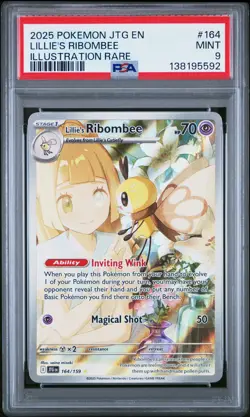 2025 POKEMON JTG EN-JOURNEY TOGETHER ILLUSTRATION RARE LILLIE'S RIBOMBEE PSA 9 - Image 1