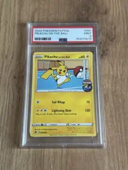 Pokemon 2020 Futsal Pikachu on the Ball PSA 9 Mint 001/005 - Image 1