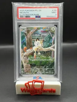 2025 Pokemon Phantasmal Flames Meowth IR #106 PSA 9 Illustration Rare - Image 1