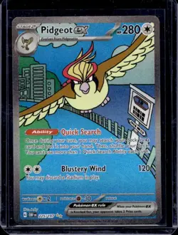 Pokemon Card Pidgeot ex 225/197 Special Illustration Rare Obsidian Flames NM - Image 1