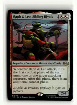Raph & Leo Sibling Rivals BFF MTG Teenage Mutant Ninja Turtles TMT Foil Rare - Image 1