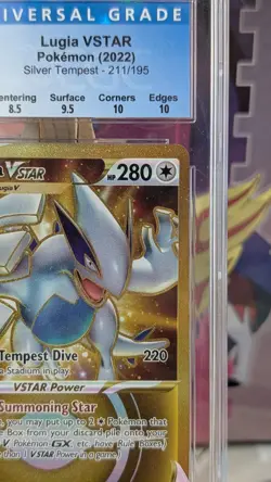 Pokemon Lugia VSTAR 211/195 Silver Tempest Secret Rare CGC 9 Full Art Holo - Image 3