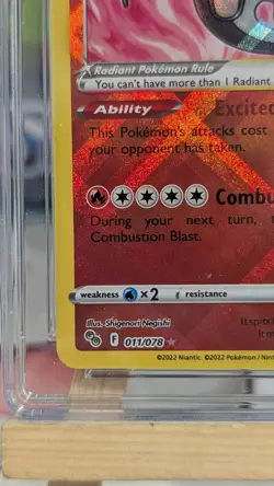 Pokemon Radiant Charizard 011/078 Pokemon GO Radiant Rare Holo CGC Mint 9 - Image 4
