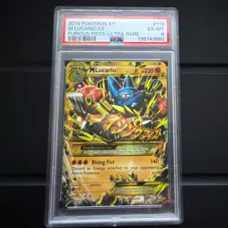 Pokemon Mega Lucario EX Secret Rare Holo 220 HP XY Furious Fists 113/111 PSA 6 - Image 1