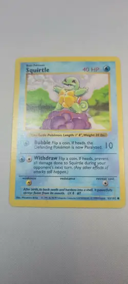 Pokemon Base Set Shadowless Squirtle 63/102 - Image 2