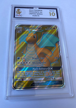 MGC HOLO 2019 POKEMON DRAGONITE GX UNIFIED MINDS GRADE 10 #229/236 - Image 1