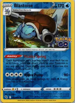 Blastoise 017/078 Holo Rare Pokemon GO Pokemon Reverse Holo Near Mint - Image 1