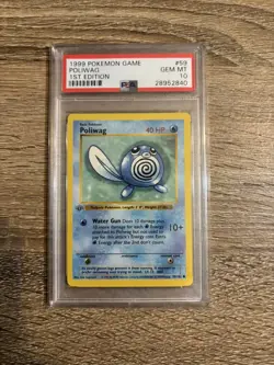 1999 Pokemon BASE SET 1ST EDITION #59 POLIWAG PSA 10 SHADOWLESS - Image 1