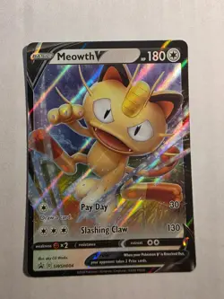 Meowth V SWSH004 Sword & Shield Promo Holo Near Mint - Image 1