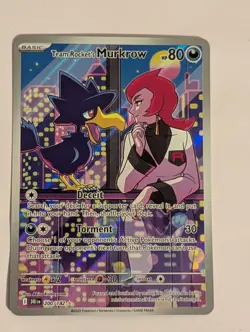 Pokemon TCG Team Rocket's Murkrow 200/182 Illustration Rare - Image 1