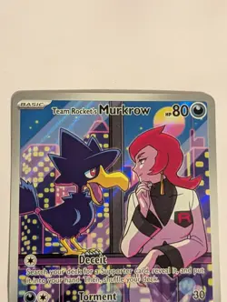Pokemon TCG Team Rocket's Murkrow 200/182 Illustration Rare - Image 3