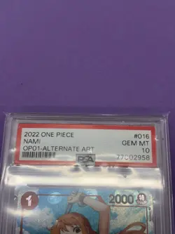 PSA 10 One Piece English OP01-016 NAMI Alt Art GEM MINT - Image 2