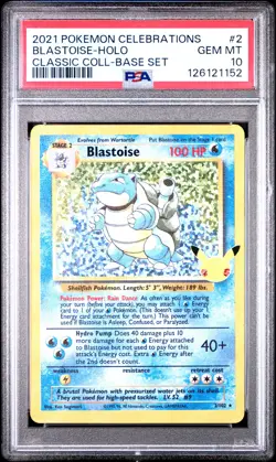2021 POKEMON CELEBRATIONS CLASSIC COLL #2 BLASTOISE-HOLO PSA 10 - Image 1