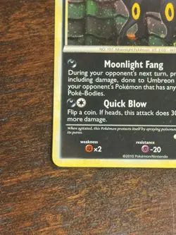 Umbreon 10/90 HP Undaunted Holo Rare Pokemon TCG Card 2010 - PERFECT SWIRL - Image 5
