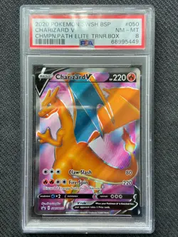 Pokemon 2020 Charizard V SWSH050 Full Art Promo Card - PSA 8 NEAR MINT - Image 1