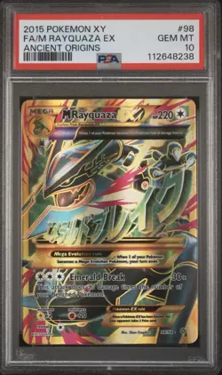 Pokemon M Rayquaza EX Full Art Holo XY Ancient Origins 98/98 PSA 10 2015 - Image 1