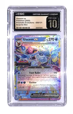 Pokemon Glaceon EX 026/131 (CGC Pristine 10) Stamped Prismatic Evolutions - Image 1
