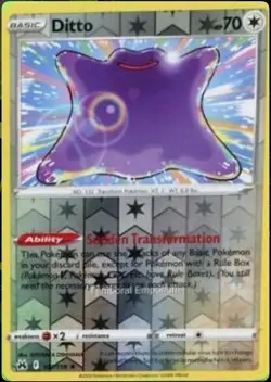Ditto 107/159 Holo Rare Crown Zenith Pokemon Reverse Holo Near Mint - Image 1