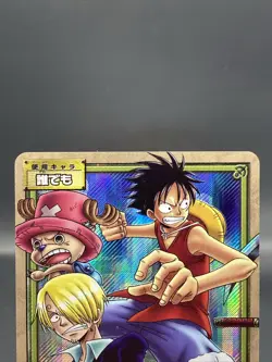 Monkey D. Luffy One Piece Card Game Vintage Japanese SR Holo Bandai PA-W04 - Image 2