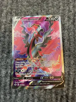 Galarian Moltres V 176/198 Ultra Rare Chilling Reign Pokemon Card - Image 1
