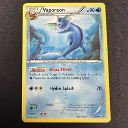 Vaporeon 22/98 XY Ancient Origins Uncommon Pokemon Card - LP - Image 1